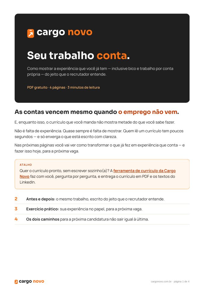 Capa do PDF Seu trabalho conta